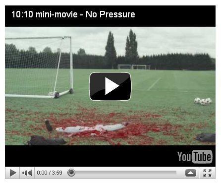 Screen capture of 10:10 campaign's "No Pressure" video on YouTube as it appeared on Sept. 30, 2010