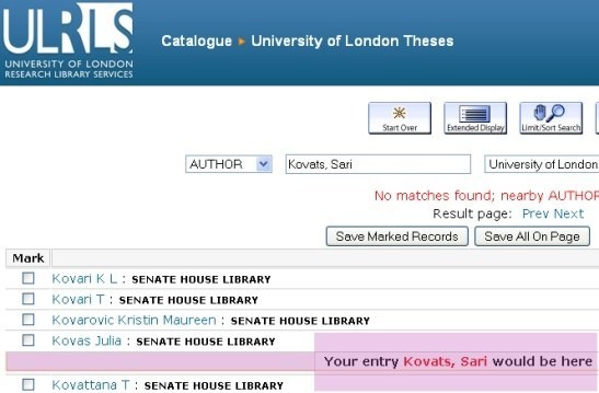 kovats_search_uoflondon_library