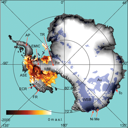 Giant Regions Of Antarctica Are Below Sea Level